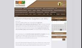 
							         Launch of Biomass Suppliers List (BSL) | Northwoods								  
							    