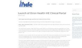 
							         Launch of Orion Health HIE Clinical Portal – Idaho Health Data ...								  
							    