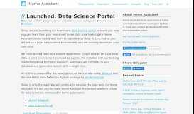 
							         Launched: Data Science Portal - Home Assistant								  
							    