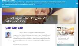 
							         Launching a Partner Program: Why, What, and How - Marketo Blog								  
							    
