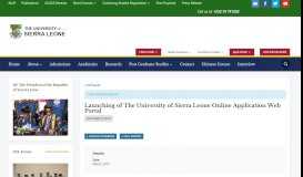 
							         Launching of The University of Sierra Leone Online Application Web ...								  
							    
