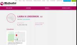 
							         Laura N Lendermon, MD - Methodist Le Bonheur Healthcare								  
							    