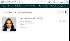 
							         Laura Weston MD | Jupiter Medical Center								  
							    
