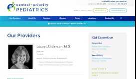 
							         Laurel Anderson, M.D. - Central + Priority Pediatrics								  
							    