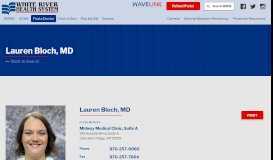 
							         Lauren Bloch, MD | White River Health System								  
							    
