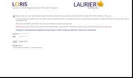 
							         Laurier ID Number / PIN Login - User Login								  
							    