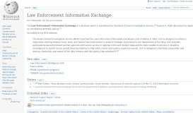 
							         Law Enforcement Information Exchange - Wikipedia								  
							    