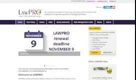 
							         LAWPRO – An innovative provider of insurance and services that ...								  
							    