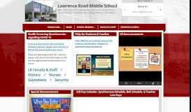 
							         Lawrence Road Middle School: Home Page								  
							    