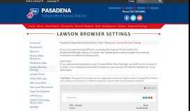 
							         Lawson Browser Settings - Pasadena Independent School District								  
							    