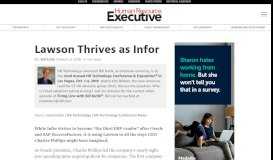 
							         Lawson Thrives as Infor | HRExecutive.com : HRExecutive.com								  
							    