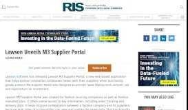 
							         Lawson Unveils M3 Supplier Portal | News | Apparel Magazine								  
							    
