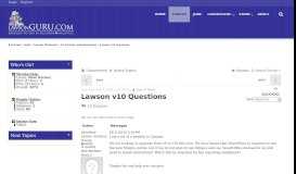 
							         Lawson v10 Questions - LawsonGuru.com - LawsonGuru.com Forums -								  
							    