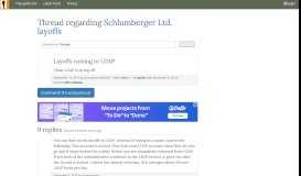 
							         Layoffs coming to LDAP - post regarding Schlumberger Ltd ...								  
							    