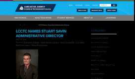 
							         LCCTC Names Stuart Savin Administrative Director - Lancaster ...								  
							    