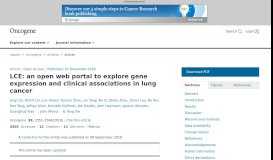 
							         LCE: an open web portal to explore gene expression and ... - Nature								  
							    