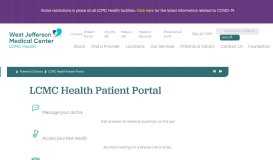 
							         LCMC Health Patient Portal - West Jefferson Medical Center								  
							    
