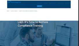 
							         L&D: It's Time to Rethink Compliance Training - HT2 Labs								  
							    