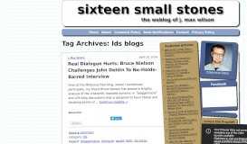 
							         lds blogs | Sixteen Small Stones								  
							    