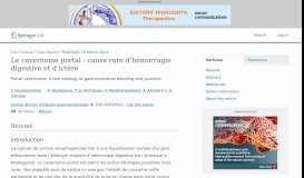 
							         Le cavernome portal : cause rare d'hémorragie digestive et ... - Springer								  
							    