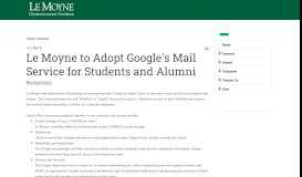 
							         Le Moyne College - Le Moyne to Adopt Google's Mail Service for ...								  
							    