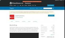 
							         Lead Forensics – WordPress-Plugin | WordPress.org								  
							    