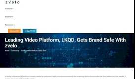 
							         Leading Video Platform, LKQD, Gets Brand Safe With zvelo								  
							    