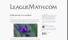 LeagueMath --- Zz'Rot portals: First numbers          