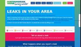 
							         Leaks in your area - Northumbrian Water Living Water								  
							    