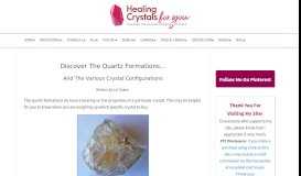 
							         Learn About Quartz Formations & The Benefits For Healing								  
							    