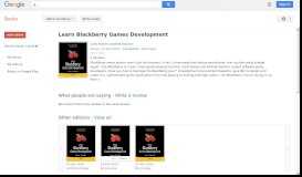 
							         Learn Blackberry Games Development								  
							    