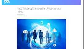 
							         Learn How to Set Up a Microsoft Dynamics 365 Portal								  
							    