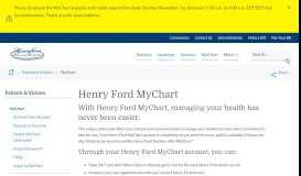 
							         Learn More About MyChart - MyChart | Henry Ford Health System ...								  
							    