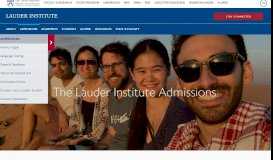 
							         Learn More About The Admissions Process | Lauder Institute								  
							    