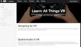 
							         Learn - Oculus Creators' Portal								  
							    
