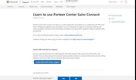 
							         Learn to use Partner Center Sales Connect - Microsoft Support								  
							    