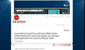 
							         Learndirect topslices almost £50m from subcontractors over two years ...								  
							    
