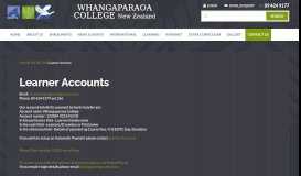 
							         Learner Accounts - Whangaparaoa College								  
							    