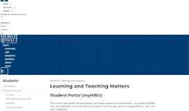 
							         Learning and Teaching Matters | Heriot-Watt University								  
							    