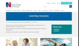 
							         Learning resources | Royal College of Nursing								  
							    