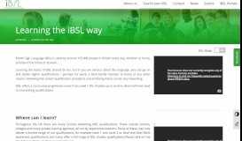 
							         Learning the iBSL way | Institute of British Sign Language								  
							    