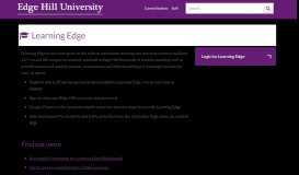 
							         LearningEdge - Edge Hill University								  
							    