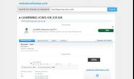 
							         learning.icws-uk.co.uk at WI. Account - User - Website Informer								  
							    