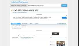 
							         learninglinks.alshaya.com at WI. Learning Links: Log in to the ...								  
							    