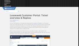 
							         Leaseweb Customer Portal: Ticket overview & Replies - Leaseweb Blog								  
							    