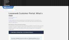 
							         Leaseweb Customer Portal: What's new - Leaseweb Blog								  
							    