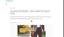 
							         Leaving TCS Onsite - Skill Letter for Green Card - AM22 Tech								  
							    