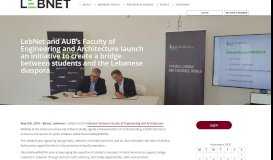
							         LebNet and AUB's Faculty of Engineering and Architecture launch an ...								  
							    
