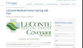 
							         LeConte Medical Center Spring Job Fair | Covenant Health ...								  
							    