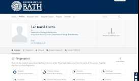 
							         Lee David Harris — the University of Bath's research portal								  
							    